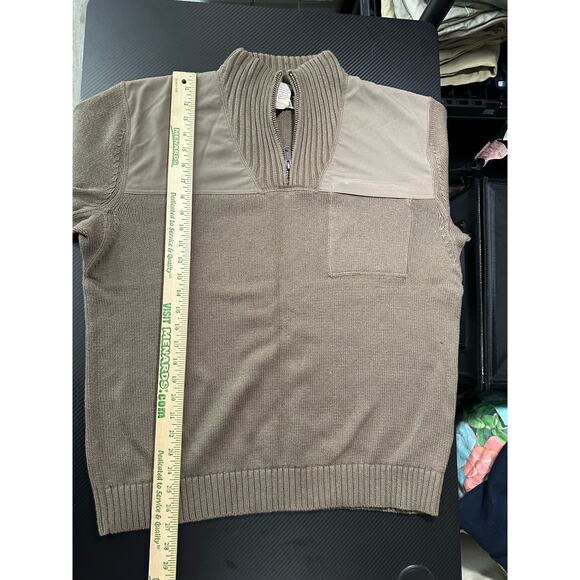 Duluth Trading Co Brigadier Mock Neck Sweater Knit Cotton Wool Brown Size Large - Picture 5 of 10